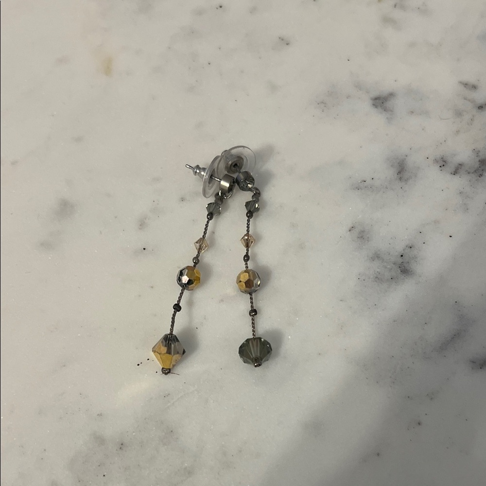 Elegant Gray and Silver Dangle Earrings